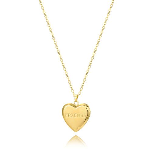 Brass Necklace with 5cm extender chain Heart plated fashion jewelry & for woman nickel lead & cadmium free Length Approx 40 cm Sold By PC