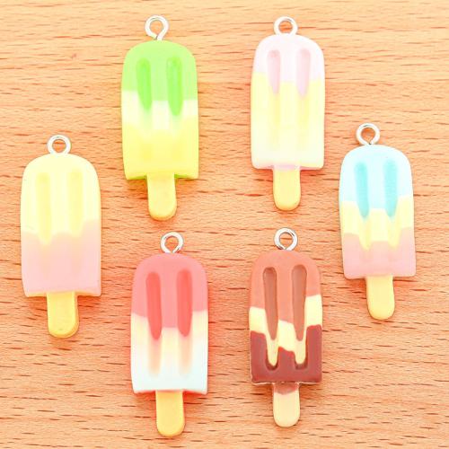 Zinklegering Hangers, Hars, Ice Cream, plated, DIY, meer kleuren voor de keuze, 32x12mm, 100pC's/Bag, Verkocht door Bag