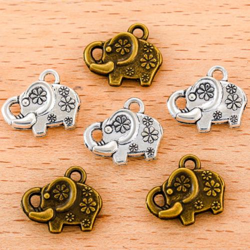 Zinc Alloy Animal Pendants Elephant plated DIY Sold By Bag