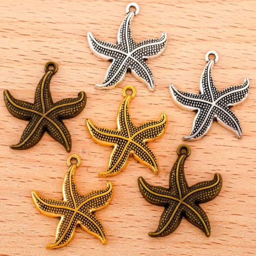 Sinc Alloy Pendants Ainmhithe, Starfish, plátáilte, DIY, dathanna níos mó le haghaidh rogha, 26x23mm, 100ríomhairí pearsanta/Mála, Díolta De réir Mála