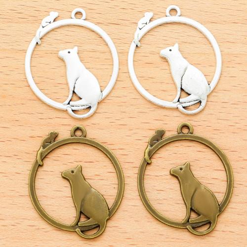 Zinc Alloy Animal Pendants Cat plated DIY Sold By Bag