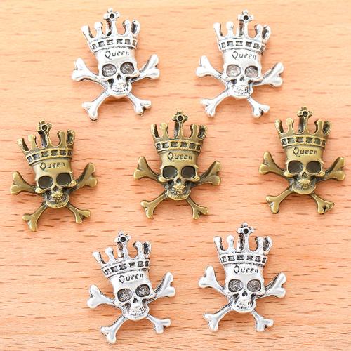 Sinc Alloy Skull Pendants, Blaosc, plátáilte, DIY, dathanna níos mó le haghaidh rogha, 22x18mm, 100ríomhairí pearsanta/Mála, Díolta De réir Mála