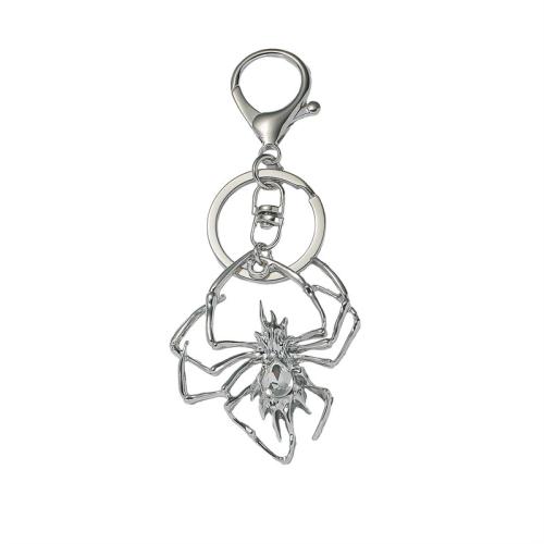 Zinklegering sleutelhanger haak, Zinc Alloy, Spin, silver plated, mode sieraden, zilver, nikkel, lood en cadmium vrij, Verkocht door PC