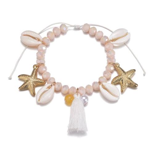 Shell Jewelry Bracelet Crystal with Shell & Zinc Alloy fashion jewelry Sold By PC