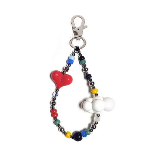 Zinc Alloy Hanging Ornaments with Seedbead & Crystal & Lampwork & Acrylic multifunctional Length Approx 23 cm Sold By PC