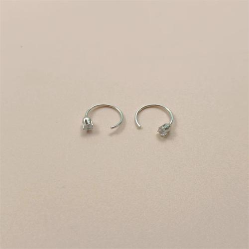 Pendientes de Aleación de Zinc, chapado, micro arcilla de zirconia cúbica & para mujer, más colores para la opción, Diameter 1.3cm, Vendido por Par