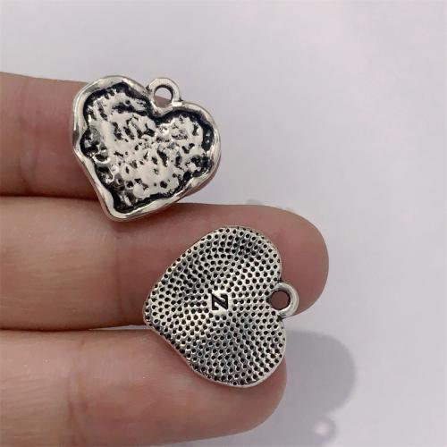 Zinc Alloy Heart Pendants antique silver color plated DIY Sold By Bag