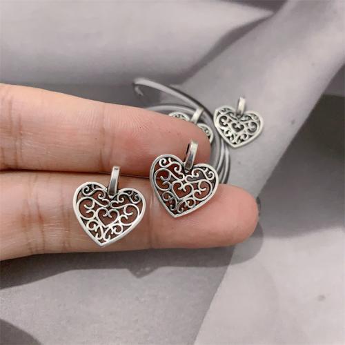 Zinc Alloy Heart Pendants, antique silver color plated, DIY, 14x16mm, 100PCs/Bag, Sold By Bag