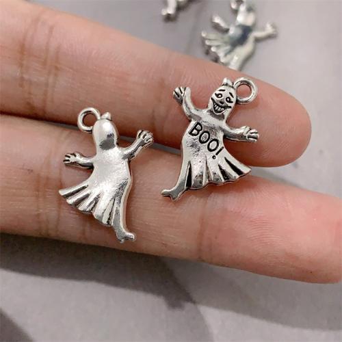 Zinc Alloy Pendants Ghost antique silver color plated DIY Sold By Bag