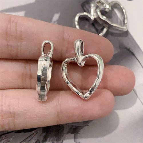 Zinc Alloy Heart Pendants antique silver color plated DIY Sold By Bag