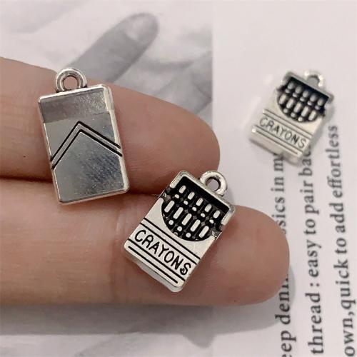 Zinc Alloy Pendants Crayon antique silver color plated DIY Sold By Bag