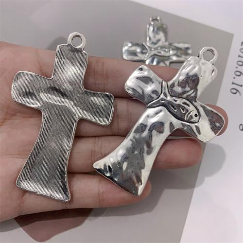 Zinklegering Cross Hangers, Zinc Alloy, Oversteken, antiek zilver plated, DIY, 43x70mm, 100pC's/Bag, Verkocht door Bag