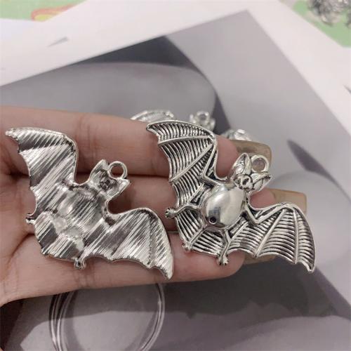 Sinc Alloy Pendants Ainmhithe, Ialtóg, dath airgid antique plátáilte, DIY, 60x33mm, 100ríomhairí pearsanta/Mála, Díolta De réir Mála