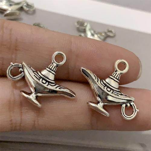 Zinc Alloy Pendants Lamp of Aladdin antique silver color plated DIY Sold By Bag