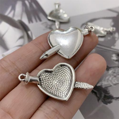 Zinc Alloy Heart Pendants antique silver color plated DIY Sold By Bag