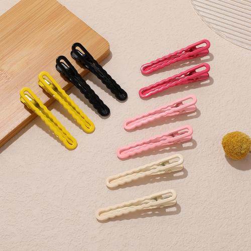 Alligator Hair Clip Zinc Alloy stoving varnish for woman Random Color nickel lead & cadmium free 60mm Approx Sold By Bag