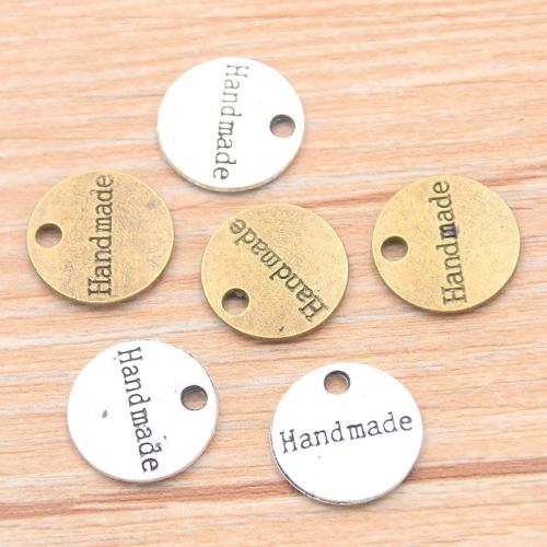 Zinc Alloy Pendants Flat Round plated DIY nickel lead & cadmium free 15mm Approx Sold By Bag