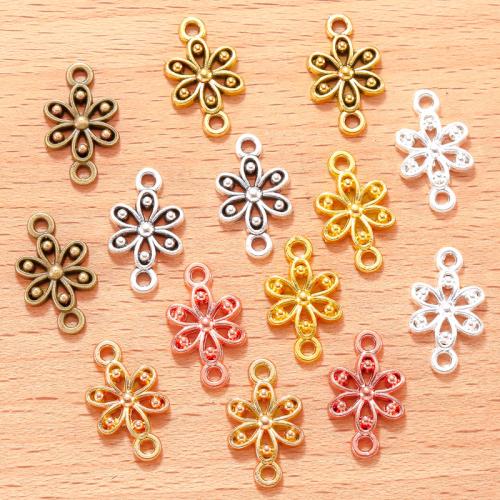 Flower Zinc Alloy Connector plated DIY & 1/1 loop Sold By Bag