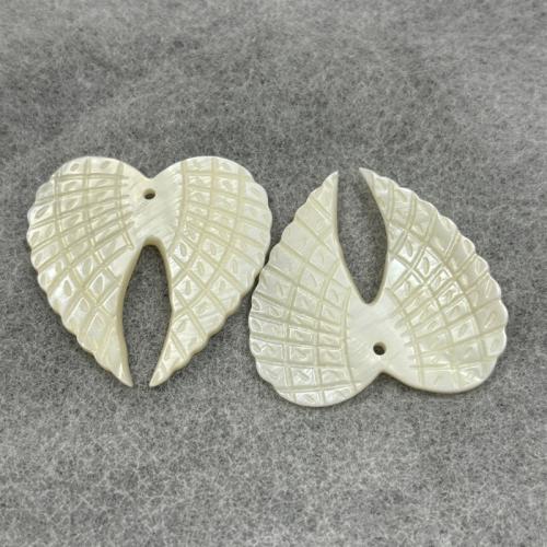 Shell Přívěsky, Skořápka, Wing Shape, DIY, bílý, 36x38mm, Prodáno By PC