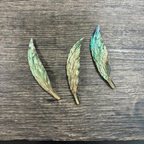 Naturlig Abalone Shell Pendler, Leaf, du kan DIY, 17x65mm, Solgt af PC