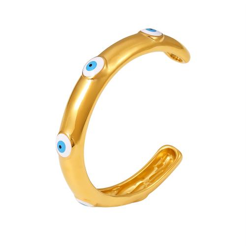 Titanium Steel Bracelet & Bangle 18K gold plated fashion jewelry & for woman & enamel Sold By PC