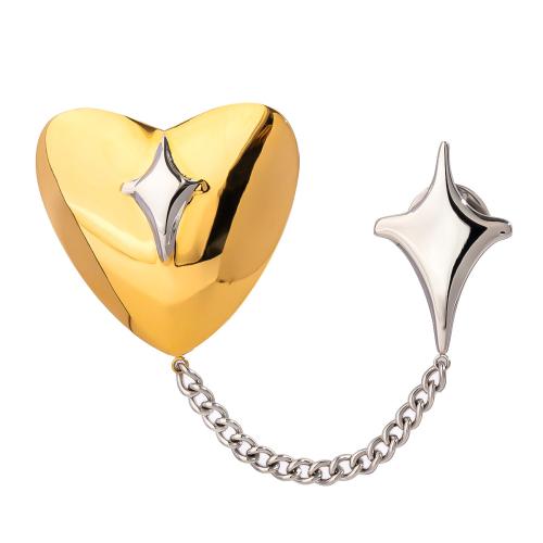 Fashion Brooch Jewelry 304 Stainless Steel plated fashion jewelry & Unisex & two tone Sold By PC