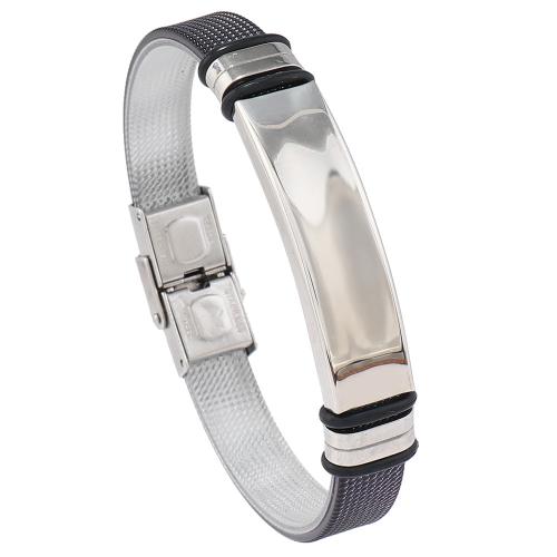 Braccialetti in silicone, 304 acciaio inox, with silicone, placcato, gioielli di moda & per l'uomo, nessuno, Venduto da PC