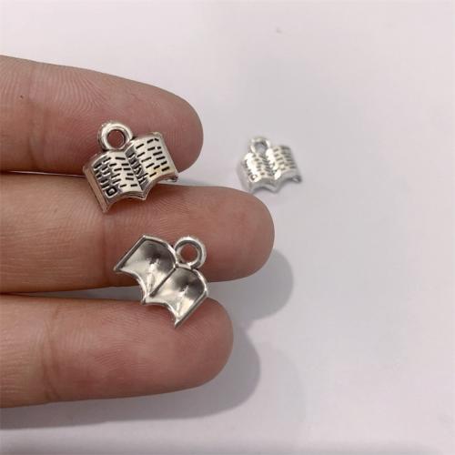 亜鉛合金ペンダント, 亜鉛合金, 本, シルバーメッキ, DIY, 12x11mm, 100パソコン/バッグ, 売り手 バッグ