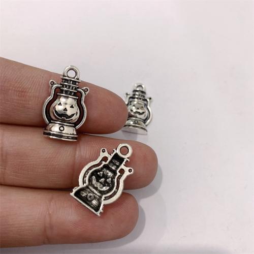 Zinc Alloy Pendants Oil Lamp antique silver color plated DIY Sold By Bag