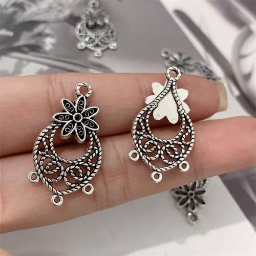 Zinc Alloy Connector Flower antique silver color plated DIY Sold By Bag