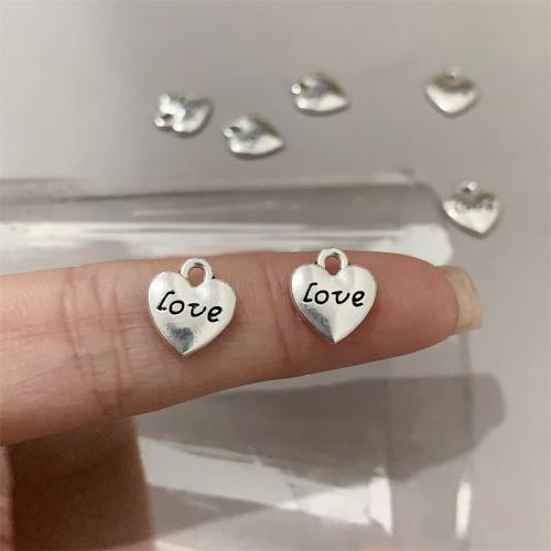 Zinc Alloy Heart Pendants antique silver color plated DIY Sold By Bag