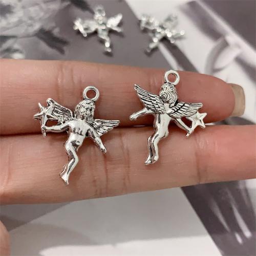 Zinc Alloy Pendler, Angel, antik sølv farve forgyldt, du kan DIY, 20x24mm, 100pc'er/Bag, Solgt af Bag