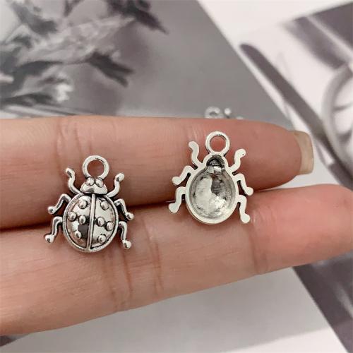 Zinc Alloy Animal Pendants Ladybug antique silver color plated DIY Sold By Bag