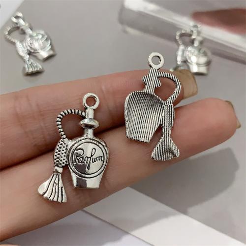 Zinc Alloy Pendants Perfume Bottle antique silver color plated DIY Sold By Bag