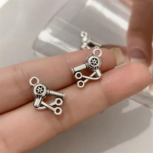 Zinc Alloy Pendants Hair Drier antique silver color plated DIY Sold By Bag