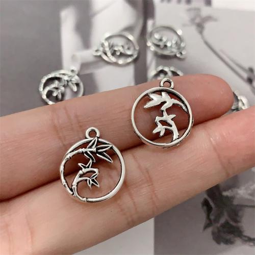 Zinc Alloy Pendants Bamboo antique silver color plated DIY Sold By Bag