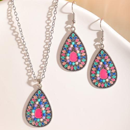 Zinc Alloy Jewelry Set with Seedbead Teardrop plated Bohemian style & for woman & enamel Sold By PC