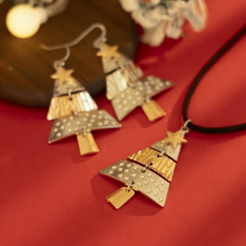 Zinc Alloy Jewelry Sets with leather cord Christmas Design & fashion jewelry & for woman & enamel Sold By PC