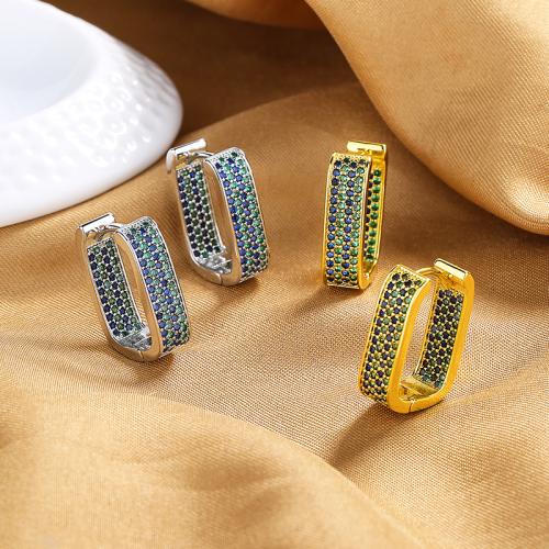 Cubic Zirconia Micro Pave Brass Earring fashion jewelry & micro pave cubic zirconia & for woman Sold By Pair