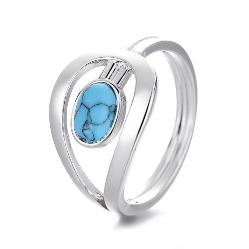 Bague en laiton, avec turquoise, bijoux de mode & normes différentes pour le choix & pour femme, Vendu par PC