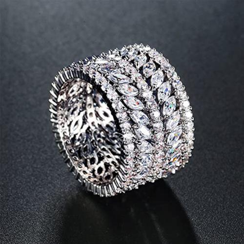 Cúbicos Circonia Micro Pave anillo de latón, metal, diverso tamaño para la opción & micro arcilla de zirconia cúbica & para mujer, Vendido por UD