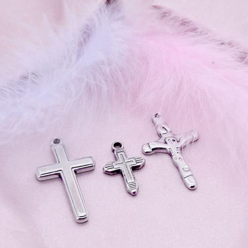 Stainless Steel Cross Pendants 304 Stainless Steel DIY Sold By Bag