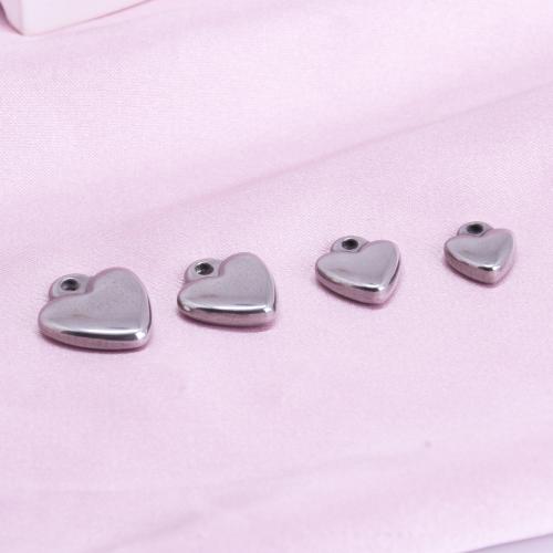 Acciaio inossidabile Cuore Ciondoli, 304 acciaio inox, lucido, DIY & formato differente per scelta, 10PC/borsa, Venduto da borsa