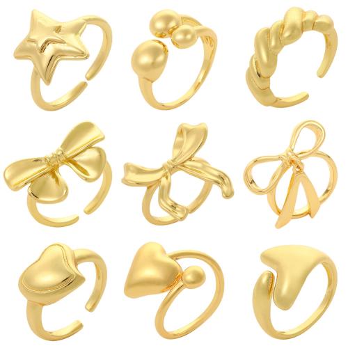 Messing ringen, gold plated, Verstelbare & mode sieraden & verschillende grootte voor keus & voor vrouw, meer kleuren voor de keuze, nikkel, lood en cadmium vrij, Verkocht door PC