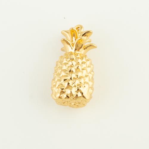 Perles bijoux en laiton, ananas, Placage de couleur d'or, DIY, protéger l'environnement, sans nickel, plomb et cadmium, 18x9x9mm, Vendu par PC