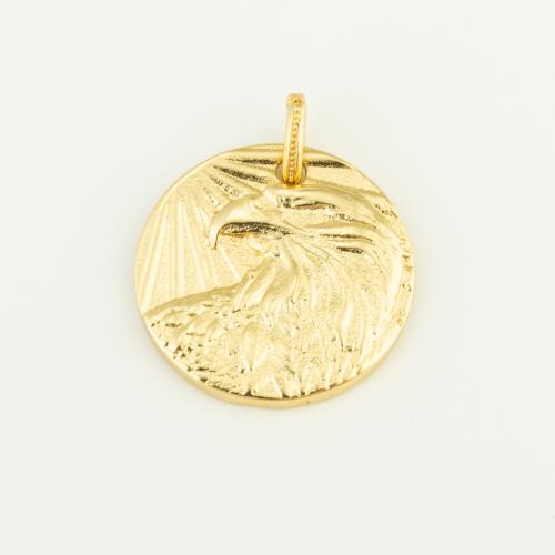 Brass Jewelry Pendants Round plated DIY nickel lead & cadmium free Sold By PC