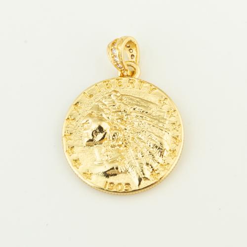 Brass Jewelry Pendants Round plated DIY nickel lead & cadmium free Sold By PC