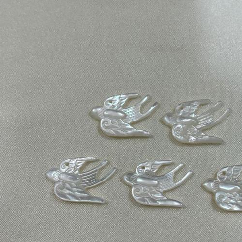 White Lip Shell pingente, Andorinha, DIY, branco, 14x20mm, vendido por par