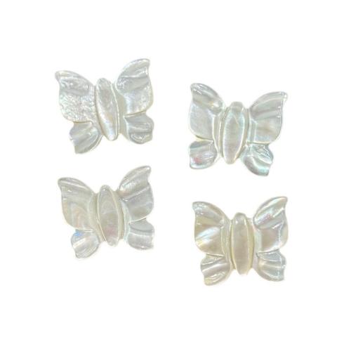 Hvid Lip Shell Pendel, Butterfly, du kan DIY, hvid, 16x18mm, Solgt af PC