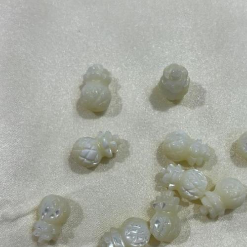 Natural White Shell Kralen, Ananas, DIY, wit, 10x18mm, Verkocht door PC